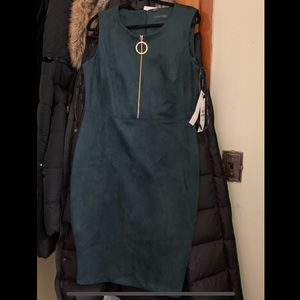 CALVIN KLEIN faux suede dress